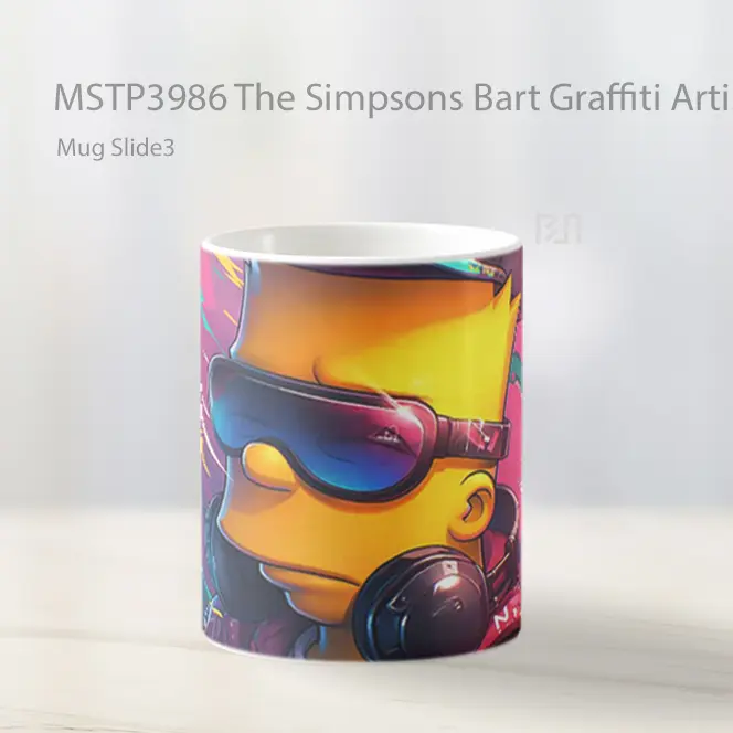 The Simpsons Bart Graffiti Artist Mug Gelas Keramik MSTP3986 - All-side / Desain