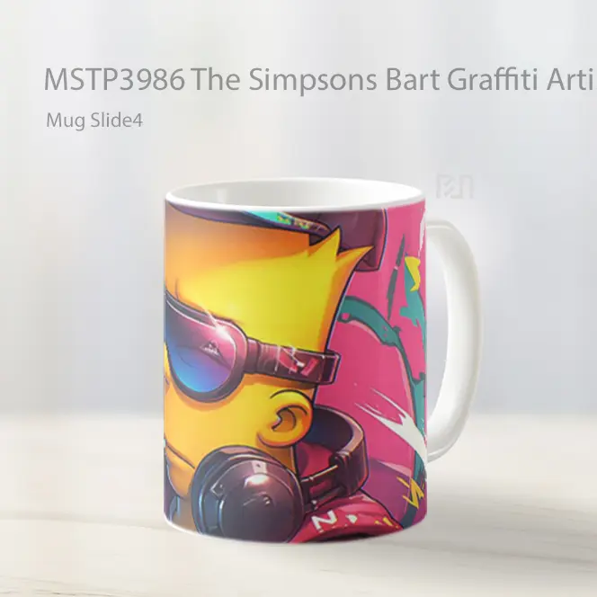 The Simpsons Bart Graffiti Artist Mug Gelas Keramik MSTP3986