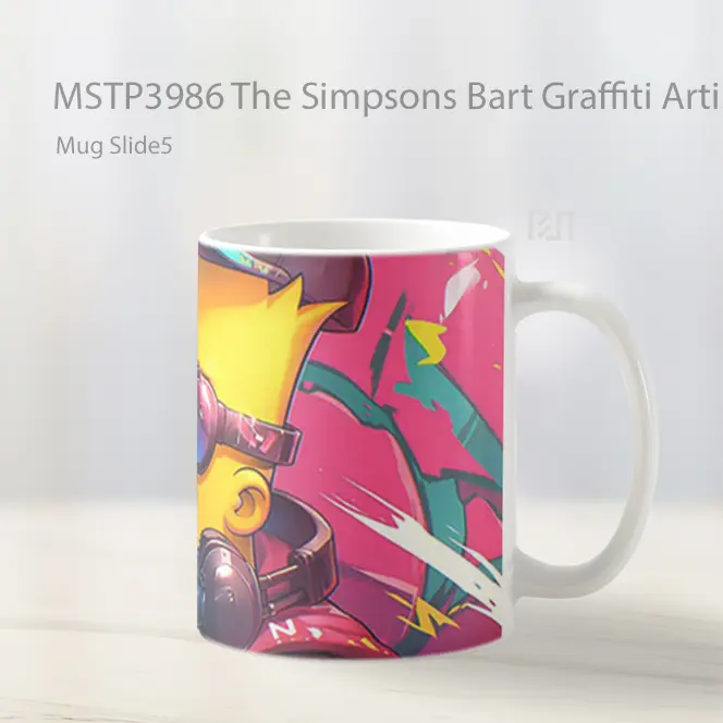 The Simpsons Bart Graffiti Artist Mug Gelas Keramik MSTP3986 - All-side / Desain