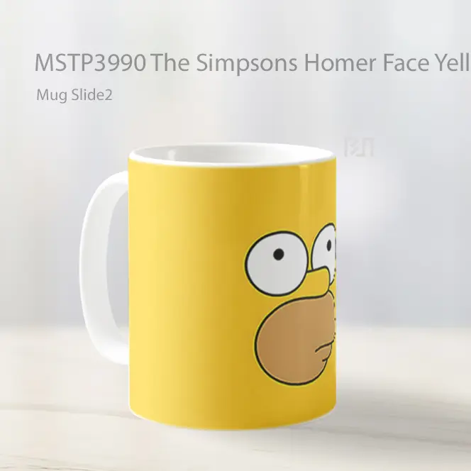The Simpsons Homer Face Yellow Mug Gelas Keramik MSTP3990 - All-side / Desain