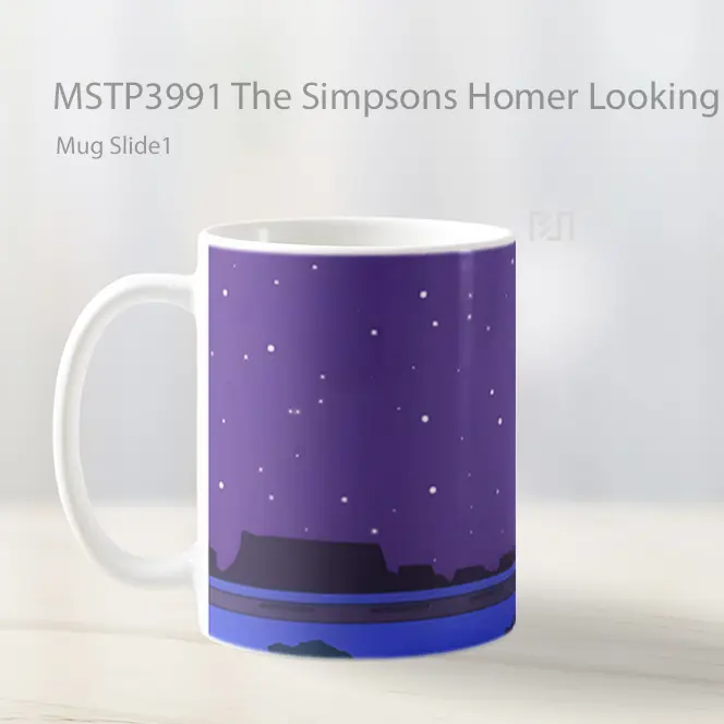 The Simpsons Homer Looking At The Stars Mug Gelas Keramik MSTP3991 - All-side / Desain