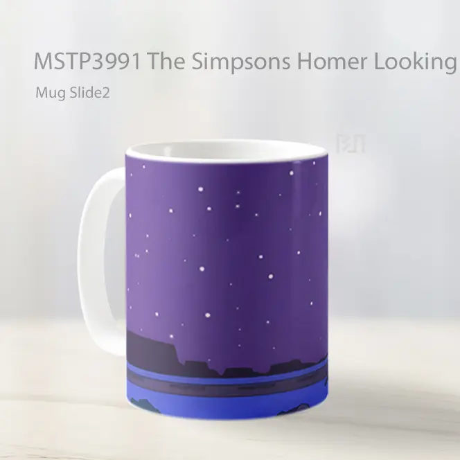 The Simpsons Homer Looking At The Stars Mug Gelas Keramik MSTP3991 - All-side / Desain