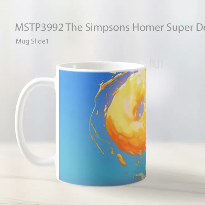 The Simpsons Homer Super Donut Attack Mug Gelas Keramik MSTP3992 - All-side / Desain
