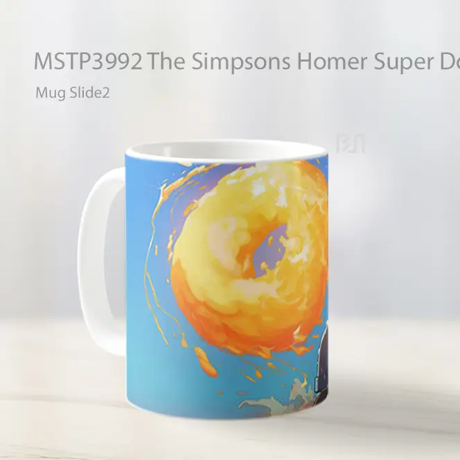 The Simpsons Homer Super Donut Attack Mug Gelas Keramik MSTP3992 - All-side / Desain