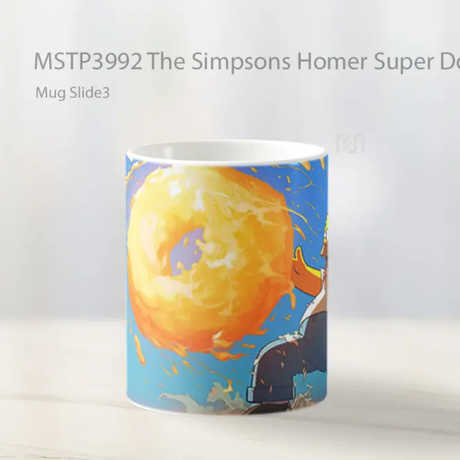 The Simpsons Homer Super Donut Attack Mug Gelas Keramik MSTP3992 - All-side / Desain