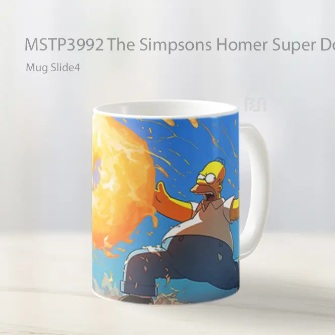 The Simpsons Homer Super Donut Attack Mug Gelas Keramik MSTP3992
