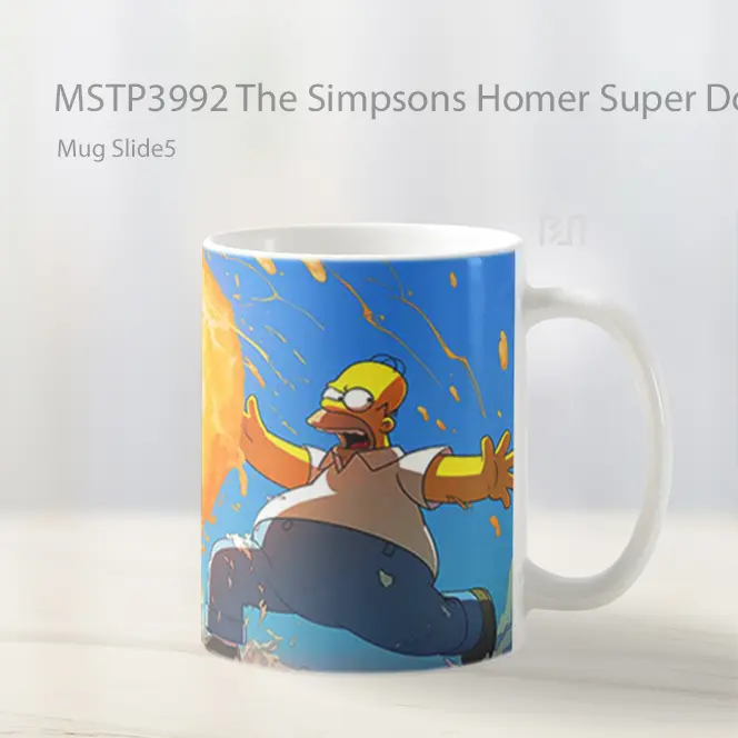 The Simpsons Homer Super Donut Attack Mug Gelas Keramik MSTP3992 - All-side / Desain