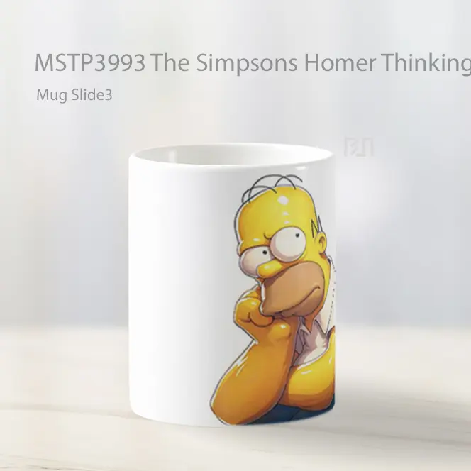 The Simpsons Homer Thinking Pose Mug Gelas Keramik MSTP3993 - All-side / Desain