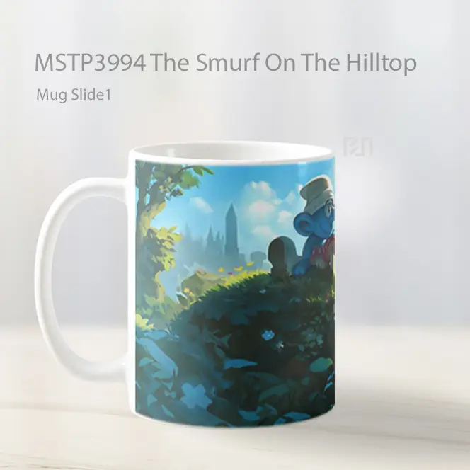 The Smurf On The Hilltop Mug Gelas Keramik MSTP3994 - All-side / Desain