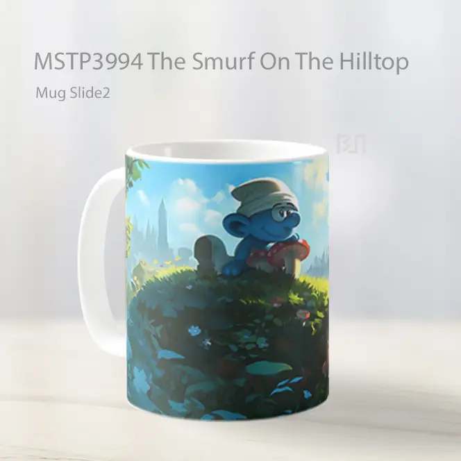 The Smurf On The Hilltop Mug Gelas Keramik MSTP3994 - All-side / Desain