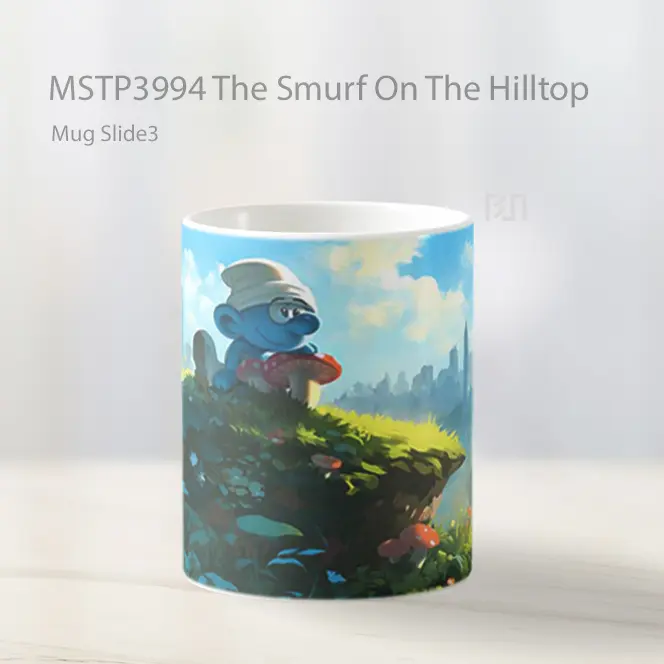 The Smurf On The Hilltop Mug Gelas Keramik MSTP3994 - All-side / Desain