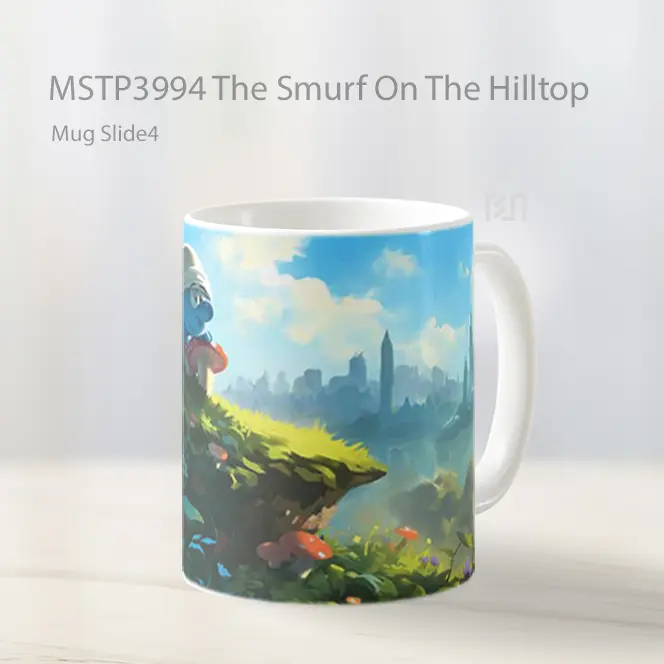 The Smurf On The Hilltop Mug Gelas Keramik MSTP3994