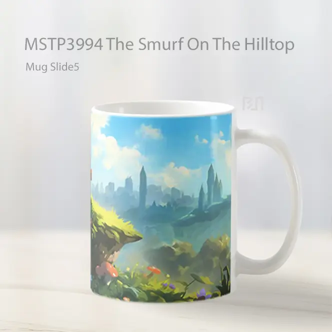 The Smurf On The Hilltop Mug Gelas Keramik MSTP3994 - All-side / Desain