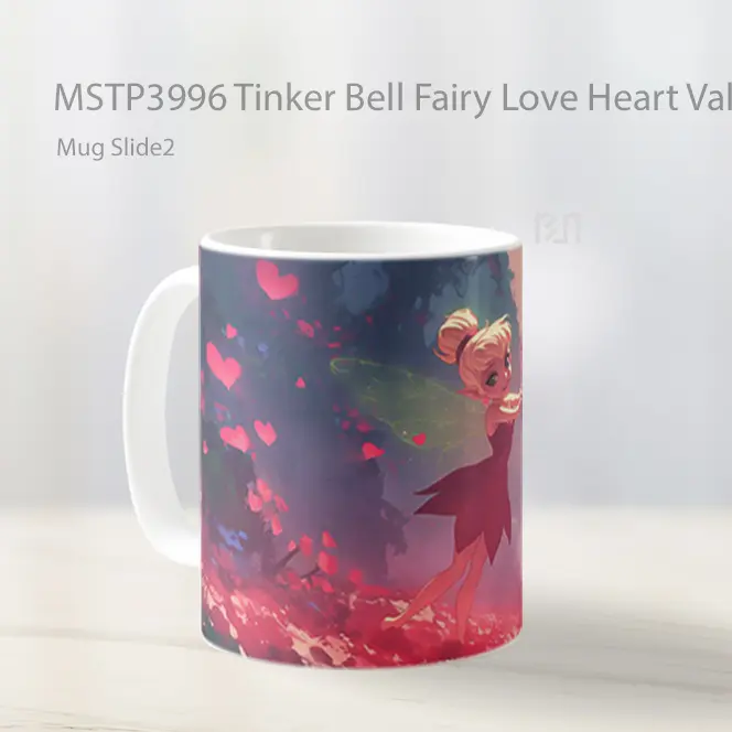 Tinker Bell Fairy Love Heart Valentines Mug Gelas Keramik MSTP3996 - All-side / Desain