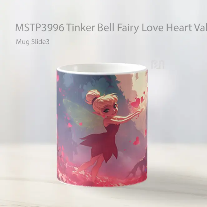 Tinker Bell Fairy Love Heart Valentines Mug Gelas Keramik MSTP3996 - All-side / Desain