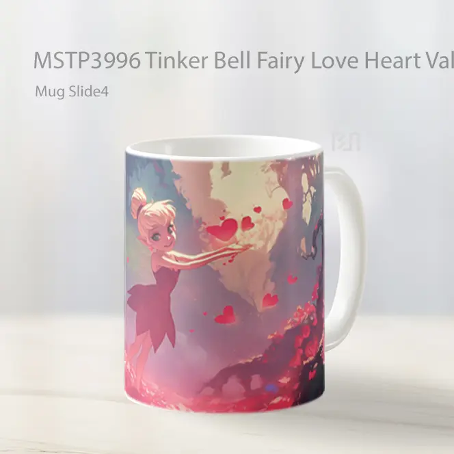 Tinker Bell Fairy Love Heart Valentines Mug Gelas Keramik MSTP3996