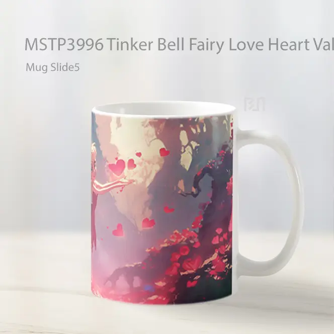 Tinker Bell Fairy Love Heart Valentines Mug Gelas Keramik MSTP3996 - All-side / Desain