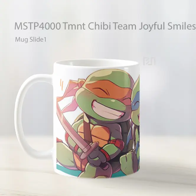Tmnt Chibi Team Joyful Smiles Mug Gelas Keramik MSTP4000 - All-side / Desain