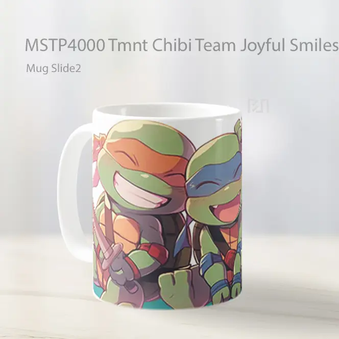 Tmnt Chibi Team Joyful Smiles Mug Gelas Keramik MSTP4000 - All-side / Desain