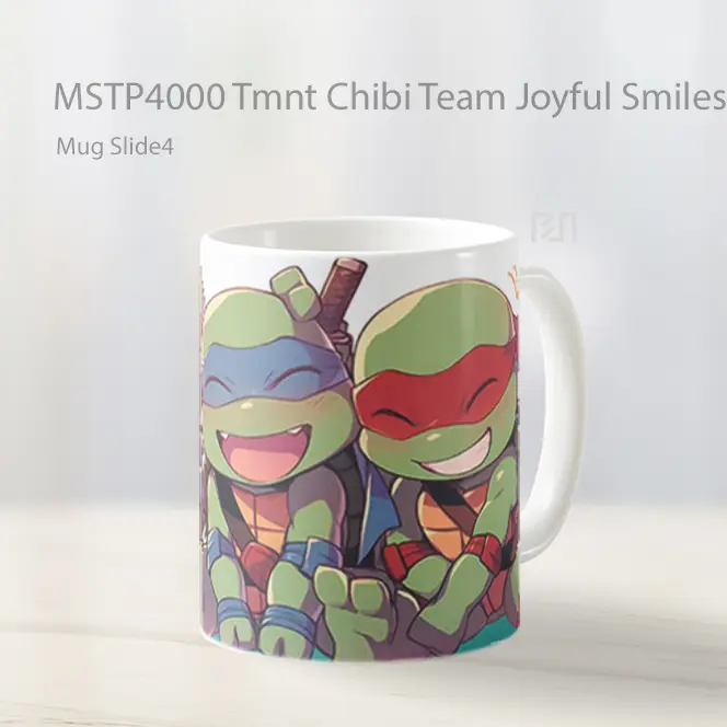 Tmnt Chibi Team Joyful Smiles Mug Gelas Keramik MSTP4000