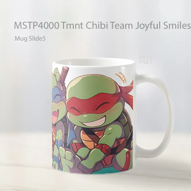 Tmnt Chibi Team Joyful Smiles Mug Gelas Keramik MSTP4000 - All-side / Desain