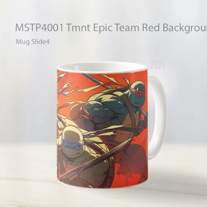 Tmnt Epic Team Red Background Mug Gelas Keramik MSTP4001