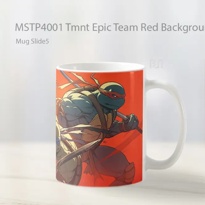 Tmnt Epic Team Red Background Mug Gelas Keramik MSTP4001 - All-side / Desain