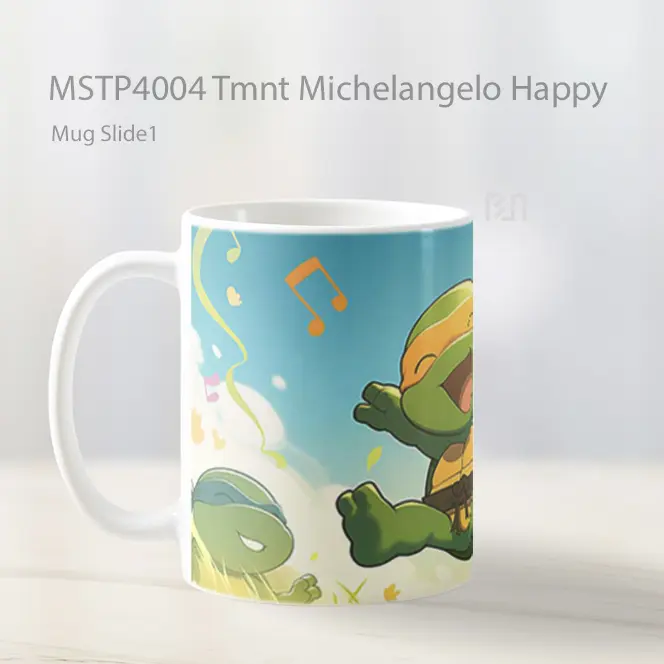 Tmnt Michelangelo Happy Mug Gelas Keramik MSTP4004 - All-side / Desain