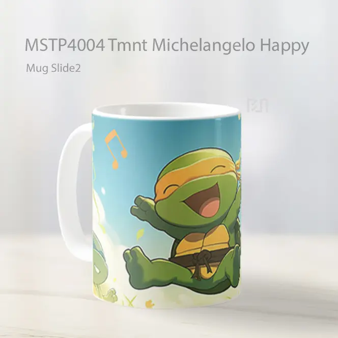 Tmnt Michelangelo Happy Mug Gelas Keramik MSTP4004 - All-side / Desain