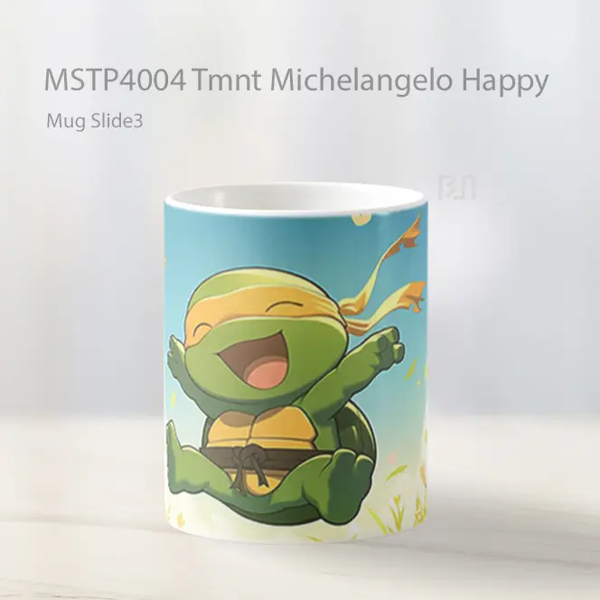 Tmnt Michelangelo Happy Mug Gelas Keramik MSTP4004 - All-side / Desain