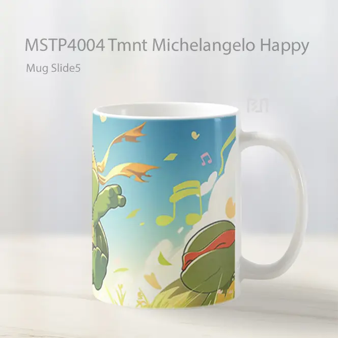 Tmnt Michelangelo Happy Mug Gelas Keramik MSTP4004 - All-side / Desain