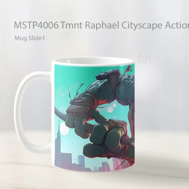 Tmnt Raphael Cityscape Action Pc Mug Gelas Keramik MSTP4006 - All-side / Desain