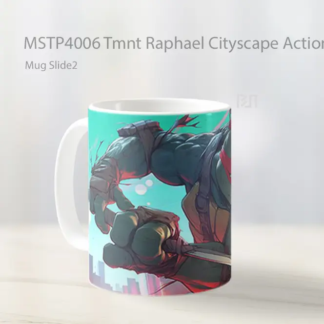 Tmnt Raphael Cityscape Action Pc Mug Gelas Keramik MSTP4006 - All-side / Desain