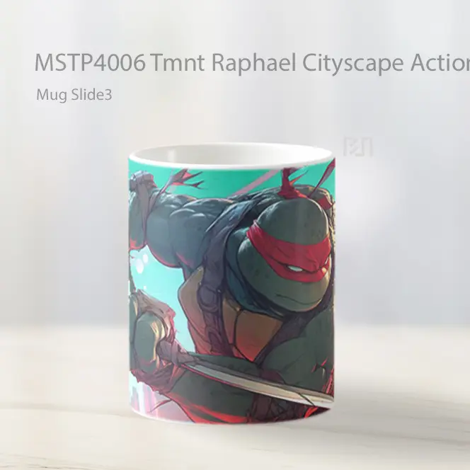 Tmnt Raphael Cityscape Action Pc Mug Gelas Keramik MSTP4006 - All-side / Desain