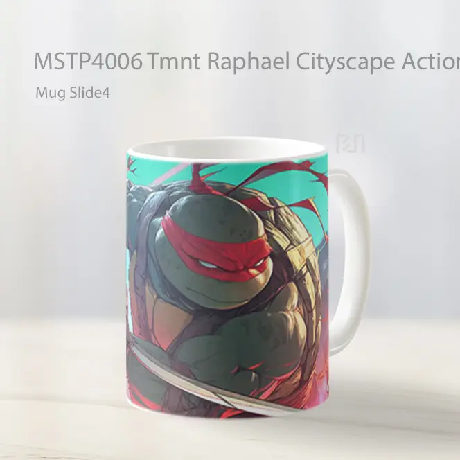 Tmnt Raphael Cityscape Action Pc Mug Gelas Keramik MSTP4006