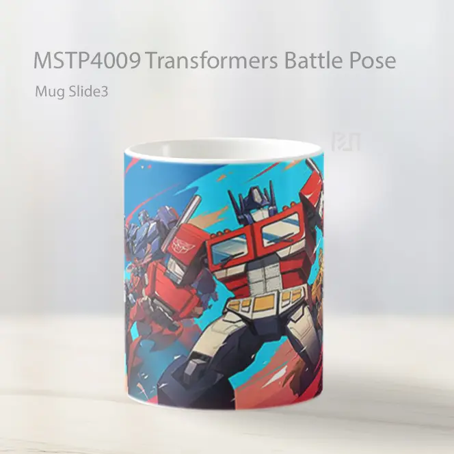 Transformers Battle Pose Mug Gelas Keramik MSTP4009 - All-side / Desain