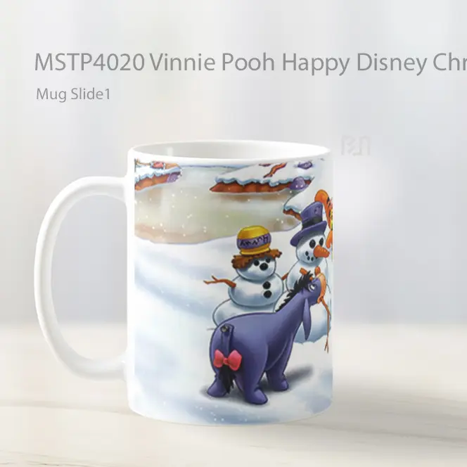 Vinnie Pooh Happy Disney Christmas Mug Gelas Keramik MSTP4020 - All-side / Desain