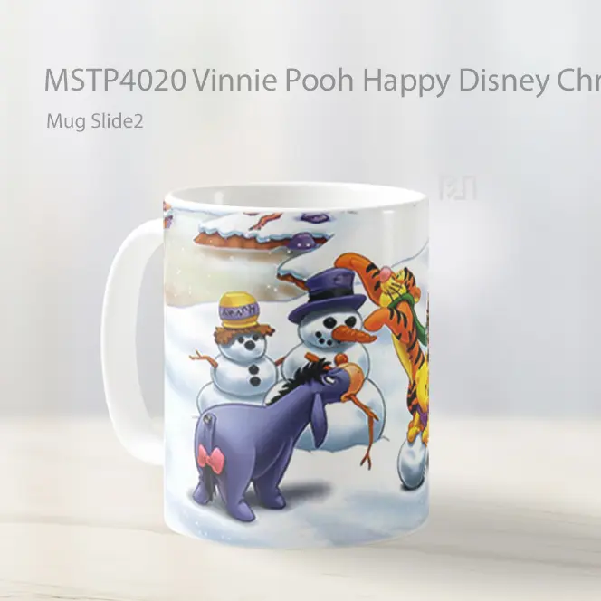 Vinnie Pooh Happy Disney Christmas Mug Gelas Keramik MSTP4020 - All-side / Desain