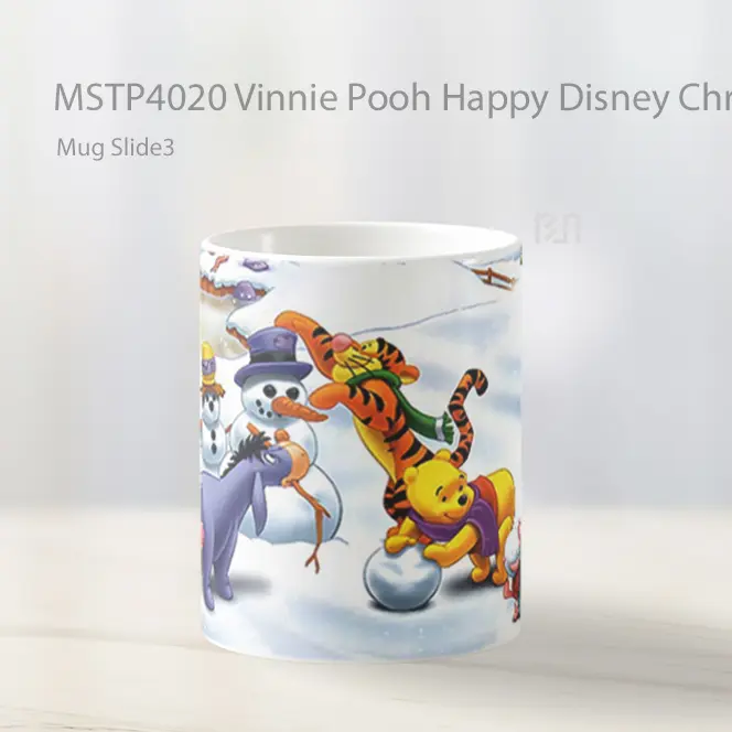 Vinnie Pooh Happy Disney Christmas Mug Gelas Keramik MSTP4020 - All-side / Desain