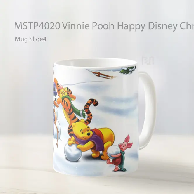 Vinnie Pooh Happy Disney Christmas Mug Gelas Keramik MSTP4020
