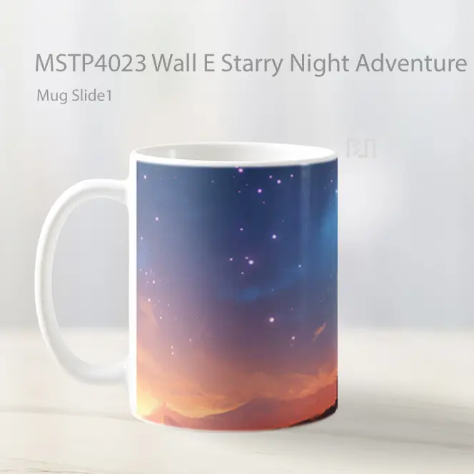 Wall E Starry Night Adventure Mug Gelas Keramik MSTP4023 - All-side / Desain