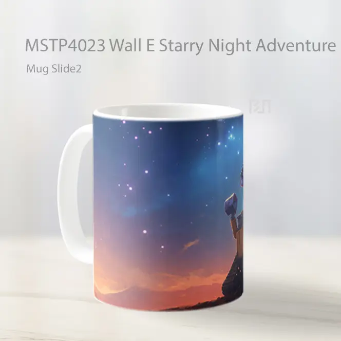 Wall E Starry Night Adventure Mug Gelas Keramik MSTP4023 - All-side / Desain