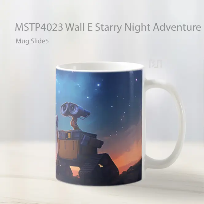 Wall E Starry Night Adventure Mug Gelas Keramik MSTP4023 - All-side / Desain