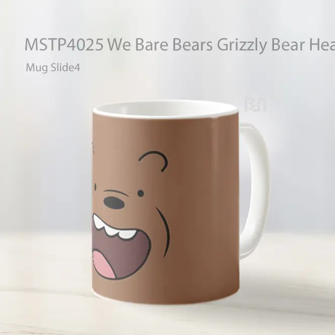 We Bare Bears Grizzly Bear Head Mug Gelas Keramik MSTP4025
