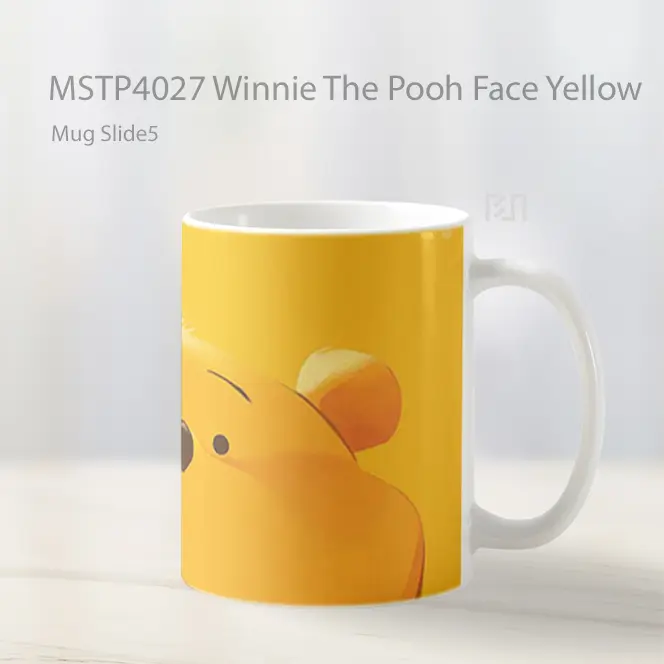 Winnie The Pooh Face Yellow Mug Gelas Keramik MSTP4027 - All-side / Desain