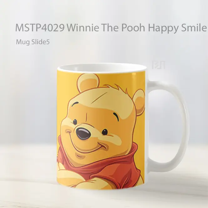 Winnie The Pooh Happy Smile Mug Gelas Keramik MSTP4029 - All-side / Desain