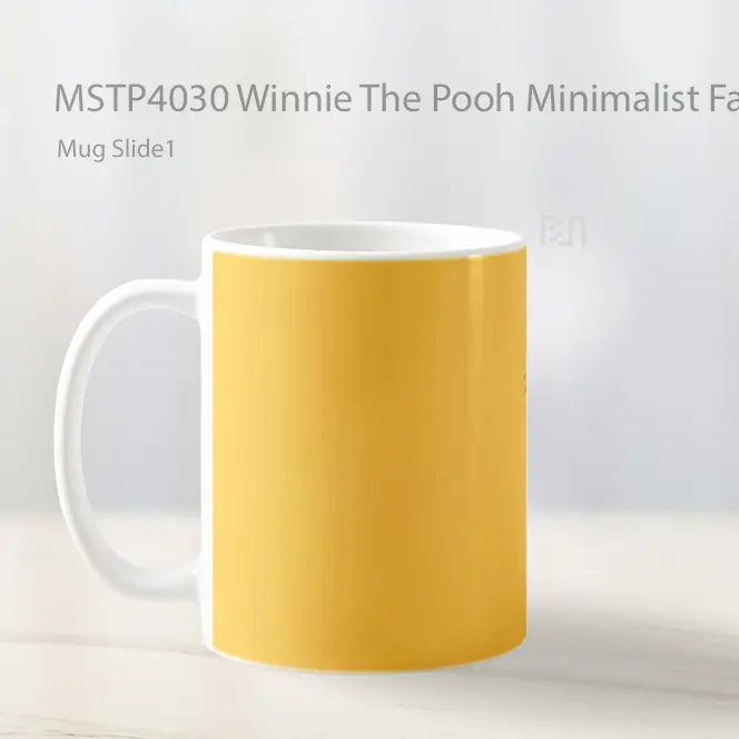 Winnie The Pooh Minimalist Face Mug Gelas Keramik MSTP4030 - All-side / Desain