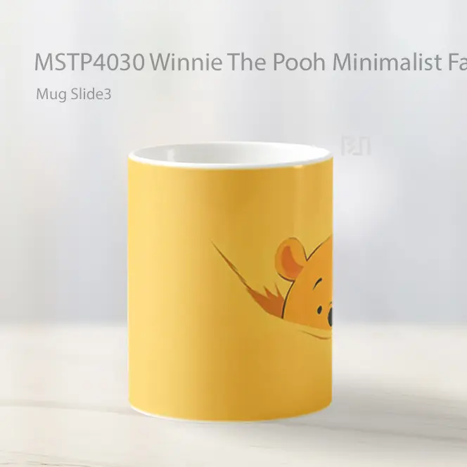 Winnie The Pooh Minimalist Face Mug Gelas Keramik MSTP4030 - All-side / Desain