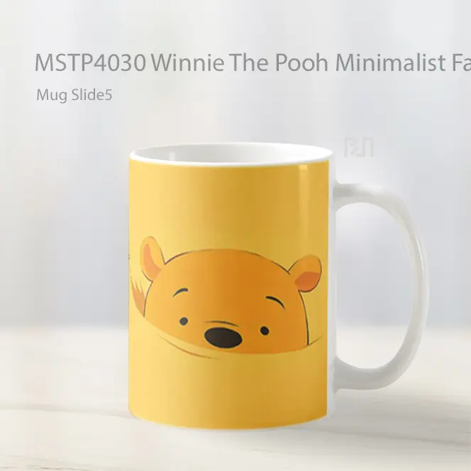 Winnie The Pooh Minimalist Face Mug Gelas Keramik MSTP4030 - All-side / Desain