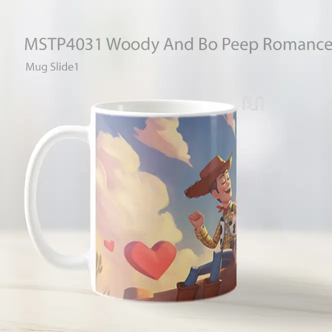 Woody And Bo Peep Romance Valentines Mug Gelas Keramik MSTP4031 - All-side / Desain